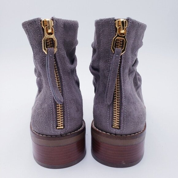 Cole Haan Riona Grand Back Zip Bootie Slouch Ankle Boot Gray Suede Women's 7.5 - Picture 3 of 11